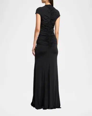 Giorgio Armani Ruched Cap-Sleeve Rhinestone Gown | Thumbnail 7 Giorgio Armani Ruched Cap-Sleeve Rhinestone Gown | Thumbnail 7