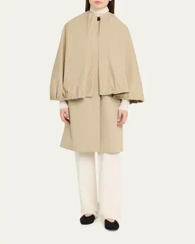 TOTEME Detachable Cape Cotton Coat | Thumbnail 2 TOTEME Detachable Cape Cotton Coat | Thumbnail 2