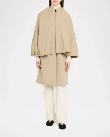 TOTEME Detachable Cape Cotton Coat | Thumbnail 6 TOTEME Detachable Cape Cotton Coat | Thumbnail 6