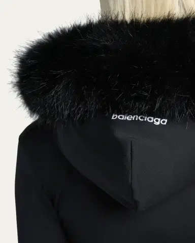 Balenciaga Fluffy Zip-Up Hoodie with Faux Fur | Thumbnail 5 Balenciaga Fluffy Zip-Up Hoodie with Faux Fur | Thumbnail 5