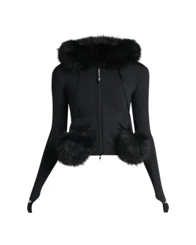 Balenciaga Fluffy Zip-Up Hoodie with Faux Fur | Thumbnail 1 Balenciaga Fluffy Zip-Up Hoodie with Faux Fur | Thumbnail 1
