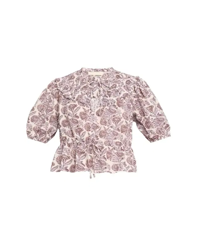 Elvie Printed Short-Sleeve Blouse Elvie Printed Short-Sleeve Blouse