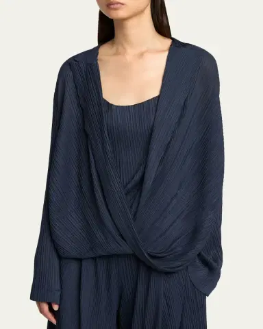 Giorgio Armani Plisse Jersey Layered Blouse | Thumbnail 4 Giorgio Armani Plisse Jersey Layered Blouse | Thumbnail 4