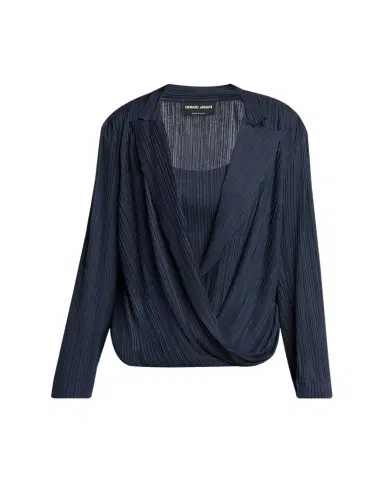 Giorgio Armani Plisse Jersey Layered Blouse | Thumbnail 1 Giorgio Armani Plisse Jersey Layered Blouse | Thumbnail 1