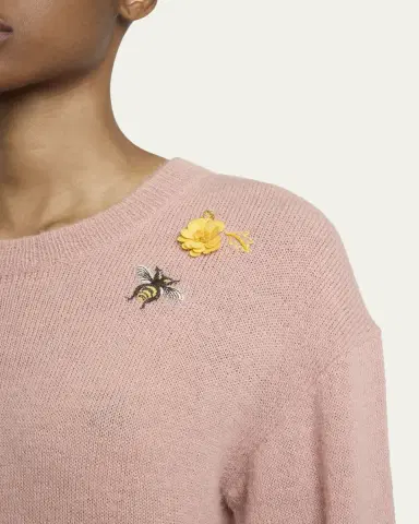 Erdem Embroidered Alpaca-Blend Crewneck Sweater | Thumbnail 5 Erdem Embroidered Alpaca-Blend Crewneck Sweater | Thumbnail 5