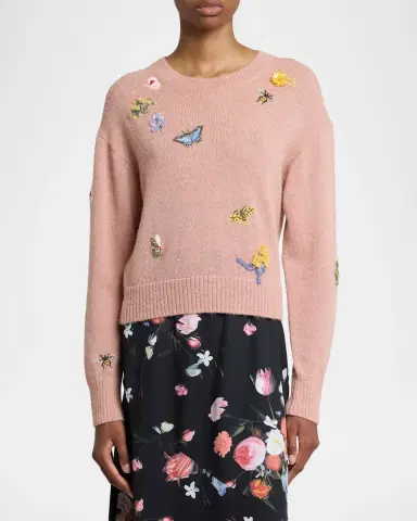 Erdem Embroidered Alpaca-Blend Crewneck Sweater | Thumbnail 8 Erdem Embroidered Alpaca-Blend Crewneck Sweater | Thumbnail 8