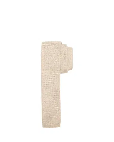 Zegna Men's Solid Linen Knit Tie | Thumbnail 1 Zegna Men's Solid Linen Knit Tie | Thumbnail 1