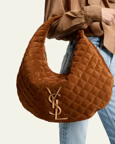 Saint Laurent Icare YSL Quilted Suede Hobo Bag | Thumbnail 2 Saint Laurent Icare YSL Quilted Suede Hobo Bag | Thumbnail 2