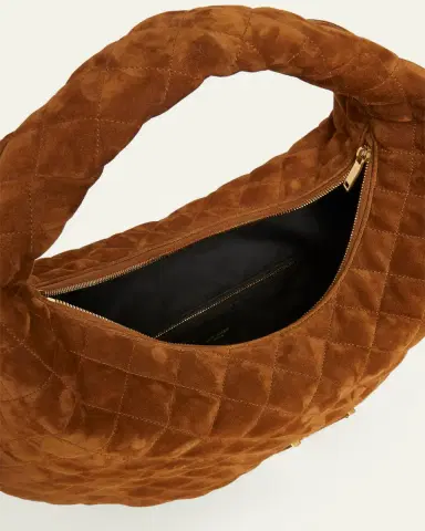 Saint Laurent Icare YSL Quilted Suede Hobo Bag | Thumbnail 4 Saint Laurent Icare YSL Quilted Suede Hobo Bag | Thumbnail 4