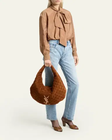 Saint Laurent Icare YSL Quilted Suede Hobo Bag | Thumbnail 5 Saint Laurent Icare YSL Quilted Suede Hobo Bag | Thumbnail 5