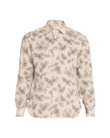 Kiton Men's Floral Linen Button-Down Shirt | Thumbnail 1 Kiton Men's Floral Linen Button-Down Shirt | Thumbnail 1