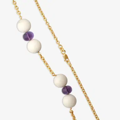 GOSHWARA Goshwara Beyond 18K Yellow Gold Amethyst & White Coral Beads Necklace by The Solist | Thumbnail 3 GOSHWARA Goshwara Beyond 18K Yellow Gold Amethyst & White Coral Beads Necklace by The Solist | Thumbnail 3