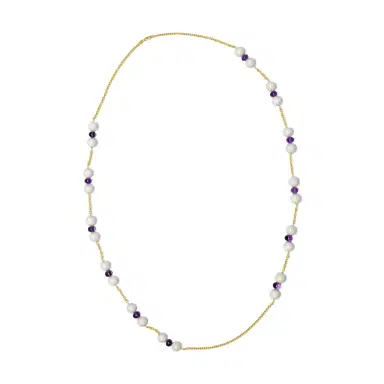 GOSHWARA Goshwara Beyond 18K Yellow Gold Amethyst & White Coral Beads Necklace by The Solist | Thumbnail 1 GOSHWARA Goshwara Beyond 18K Yellow Gold Amethyst & White Coral Beads Necklace by The Solist | Thumbnail 1