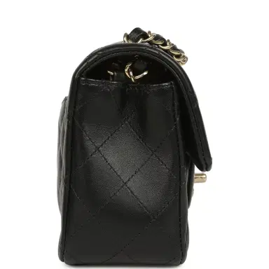 Chanel Chanel Mini Classic Rectangular Flap Bag Black Lambskin Light Gold Hardware | Thumbnail 3 Chanel Chanel Mini Classic Rectangular Flap Bag Black Lambskin Light Gold Hardware | Thumbnail 3