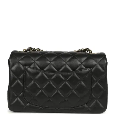 Chanel Chanel Mini Classic Rectangular Flap Bag Black Lambskin Light Gold Hardware | Thumbnail 4 Chanel Chanel Mini Classic Rectangular Flap Bag Black Lambskin Light Gold Hardware | Thumbnail 4