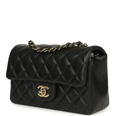 Chanel Chanel Mini Classic Rectangular Flap Bag Black Lambskin Light Gold Hardware | Thumbnail 5 Chanel Chanel Mini Classic Rectangular Flap Bag Black Lambskin Light Gold Hardware | Thumbnail 5