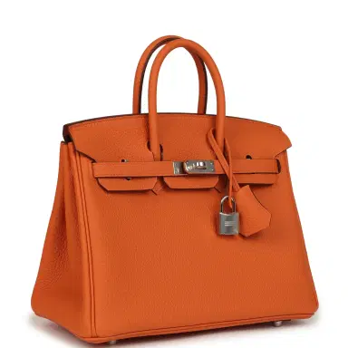 HERMÈS Hermes Birkin 25 Orange Togo Palladium Hardware | Thumbnail 2 HERMÈS Hermes Birkin 25 Orange Togo Palladium Hardware | Thumbnail 2