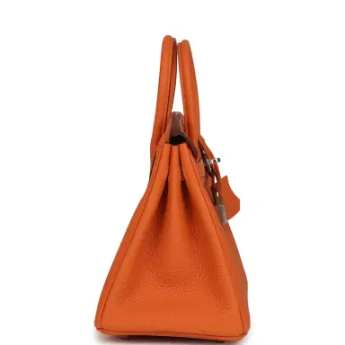 HERMÈS Hermes Birkin 25 Orange Togo Palladium Hardware | Thumbnail 3 HERMÈS Hermes Birkin 25 Orange Togo Palladium Hardware | Thumbnail 3