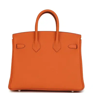 HERMÈS Hermes Birkin 25 Orange Togo Palladium Hardware | Thumbnail 4 HERMÈS Hermes Birkin 25 Orange Togo Palladium Hardware | Thumbnail 4