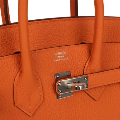 HERMÈS Hermes Birkin 25 Orange Togo Palladium Hardware | Thumbnail 7 HERMÈS Hermes Birkin 25 Orange Togo Palladium Hardware | Thumbnail 7