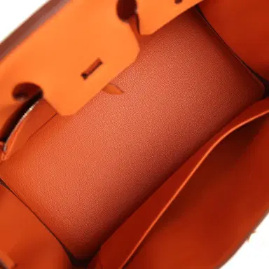HERMÈS Hermes Birkin 25 Orange Togo Palladium Hardware | Thumbnail 8 HERMÈS Hermes Birkin 25 Orange Togo Palladium Hardware | Thumbnail 8