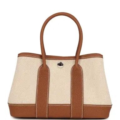 HERMÈS Hermes Garden Party Neo 23 Beige-Ecru Toile H Canvas and Gold Negonda Palladium Hardware | Thumbnail 4 HERMÈS Hermes Garden Party Neo 23 Beige-Ecru Toile H Canvas and Gold Negonda Palladium Hardware | Thumbnail 4