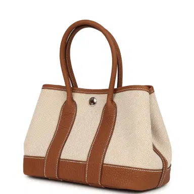 HERMÈS Hermes Garden Party Neo 23 Beige-Ecru Toile H Canvas and Gold Negonda Palladium Hardware | Thumbnail 5 HERMÈS Hermes Garden Party Neo 23 Beige-Ecru Toile H Canvas and Gold Negonda Palladium Hardware | Thumbnail 5
