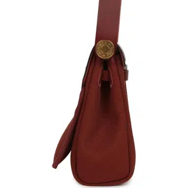 HERMÈS Hermes Herbag Zip 20 Mini Rouge H Toile Militaire Canvas and Vache Hunter Gold Hardware | Thumbnail 3 HERMÈS Hermes Herbag Zip 20 Mini Rouge H Toile Militaire Canvas and Vache Hunter Gold Hardware | Thumbnail 3