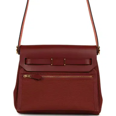 HERMÈS Hermes Herbag Zip 20 Mini Rouge H Toile Militaire Canvas and Vache Hunter Gold Hardware | Thumbnail 4 HERMÈS Hermes Herbag Zip 20 Mini Rouge H Toile Militaire Canvas and Vache Hunter Gold Hardware | Thumbnail 4
