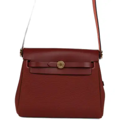 HERMÈS Hermes Herbag Zip 20 Mini Rouge H Toile Militaire Canvas and Vache Hunter Gold Hardware | Thumbnail 1 HERMÈS Hermes Herbag Zip 20 Mini Rouge H Toile Militaire Canvas and Vache Hunter Gold Hardware | Thumbnail 1