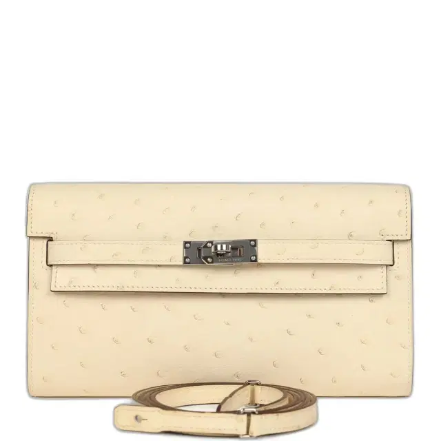 Hermes Kelly Wallet To Go Gris Nata Ostrich Palladium Hardware Hermes Kelly Wallet To Go Gris Nata Ostrich Palladium Hardware