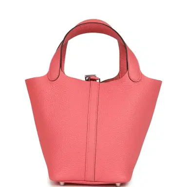 HERMÈS Hermes Picotin Lock 18 Rose Azalee Clemence Palladium Hardware | Thumbnail 4 HERMÈS Hermes Picotin Lock 18 Rose Azalee Clemence Palladium Hardware | Thumbnail 4