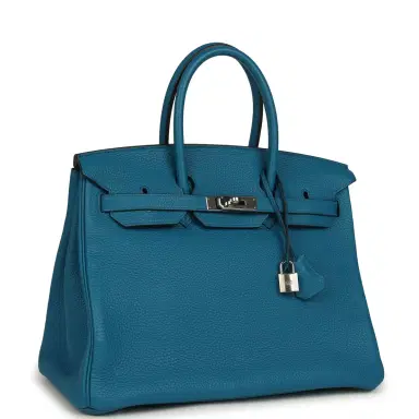 HERMÈS Pre-owned Hermes Birkin 35 Bleu de Galice Togo Palladium Hardware | Thumbnail 2 HERMÈS Pre-owned Hermes Birkin 35 Bleu de Galice Togo Palladium Hardware | Thumbnail 2