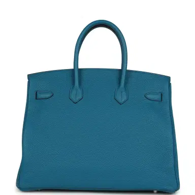 HERMÈS Pre-owned Hermes Birkin 35 Bleu de Galice Togo Palladium Hardware | Thumbnail 5 HERMÈS Pre-owned Hermes Birkin 35 Bleu de Galice Togo Palladium Hardware | Thumbnail 5