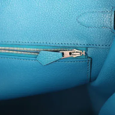 HERMÈS Pre-owned Hermes Birkin 35 Bleu de Galice Togo Palladium Hardware | Thumbnail 9 HERMÈS Pre-owned Hermes Birkin 35 Bleu de Galice Togo Palladium Hardware | Thumbnail 9
