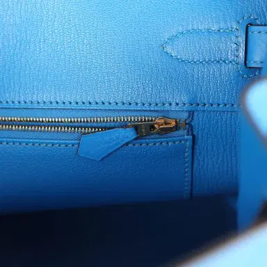HERMÈS Pre-owned Hermes Birkin 35 Bleu Hydra Clemence Gold Hardware | Thumbnail 9 HERMÈS Pre-owned Hermes Birkin 35 Bleu Hydra Clemence Gold Hardware | Thumbnail 9