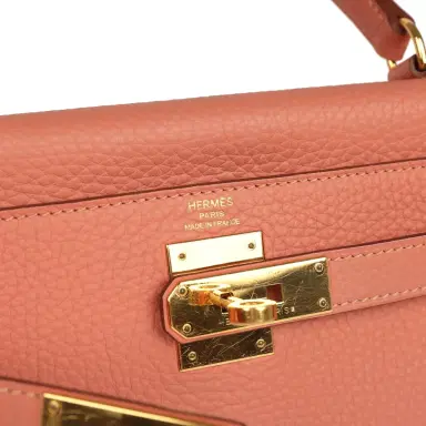 HERMÈS Pre-owned Hermes Kelly Retourne 28 Rosy Togo Gold Hardware | Thumbnail 7 HERMÈS Pre-owned Hermes Kelly Retourne 28 Rosy Togo Gold Hardware | Thumbnail 7