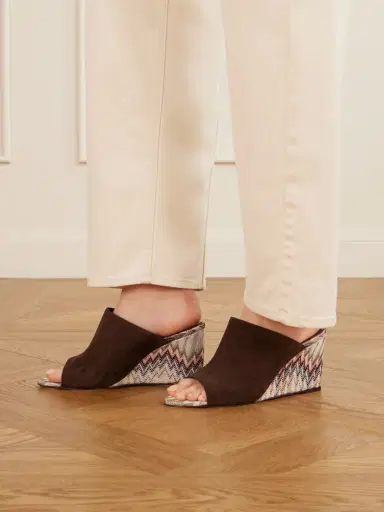 Missoni Mabel Striped Woven Suede Wedge Mules | Thumbnail 2 Missoni Mabel Striped Woven Suede Wedge Mules | Thumbnail 2
