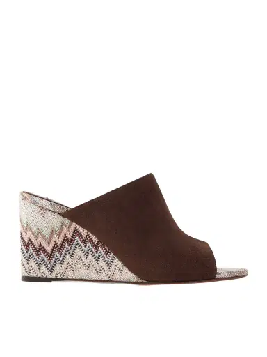 Missoni Mabel Striped Woven Suede Wedge Mules | Thumbnail 1 Missoni Mabel Striped Woven Suede Wedge Mules | Thumbnail 1