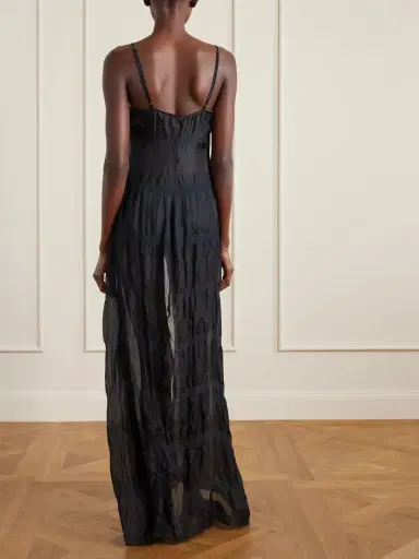 Kiki de Montparnasse Smocked Silk-blend Maxi Dress | Thumbnail 3 Kiki de Montparnasse Smocked Silk-blend Maxi Dress | Thumbnail 3