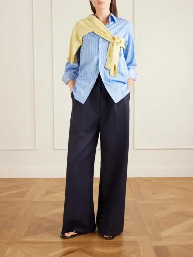 Auralee Striped Cotton And Silk-blend Shirt | Thumbnail 2 Auralee Striped Cotton And Silk-blend Shirt | Thumbnail 2