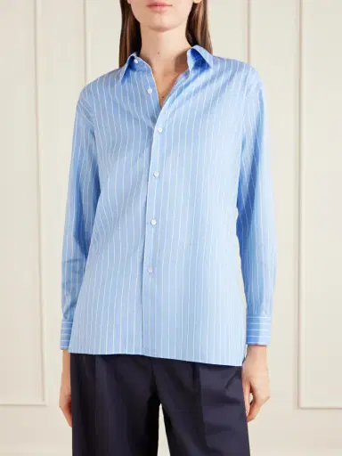 Auralee Striped Cotton And Silk-blend Shirt | Thumbnail 3 Auralee Striped Cotton And Silk-blend Shirt | Thumbnail 3