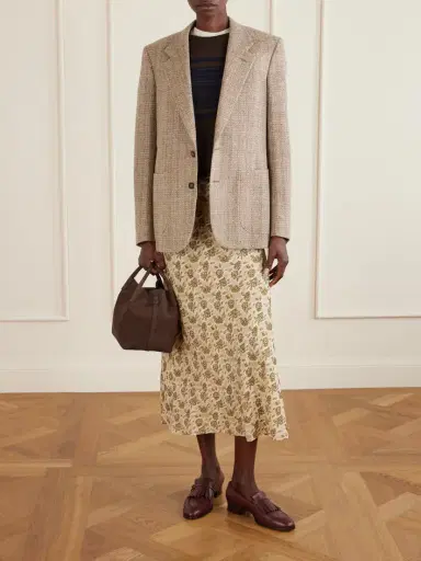 Loro Piana Simona Fil Coupé Silk-jacquard Midi Skirt | Thumbnail 2 Loro Piana Simona Fil Coupé Silk-jacquard Midi Skirt | Thumbnail 2