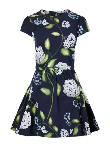 Oscar de la Renta Belted Tiered Floral-print Cotton-blend Poplin Mini Dress | Thumbnail 1 Oscar de la Renta Belted Tiered Floral-print Cotton-blend Poplin Mini Dress | Thumbnail 1
