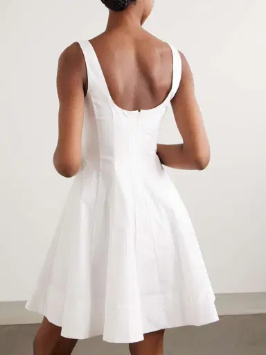Staud Wells Pleated Cotton-blend Poplin Mini Dress | Thumbnail 3 Staud Wells Pleated Cotton-blend Poplin Mini Dress | Thumbnail 3