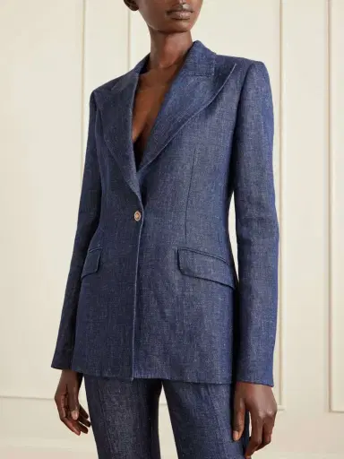 Gabriela Hearst Leiva Darted Linen-chambray Blazer | Thumbnail 3 Gabriela Hearst Leiva Darted Linen-chambray Blazer | Thumbnail 3