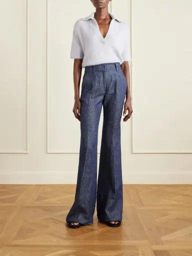 Gabriela Hearst Rhein Linen-chambray Flared Pants | Thumbnail 2 Gabriela Hearst Rhein Linen-chambray Flared Pants | Thumbnail 2