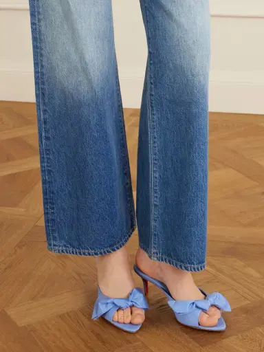 Christian Louboutin Mulazee Bow-embellished Crepe De Chine Mules | Thumbnail 2 Christian Louboutin Mulazee Bow-embellished Crepe De Chine Mules | Thumbnail 2