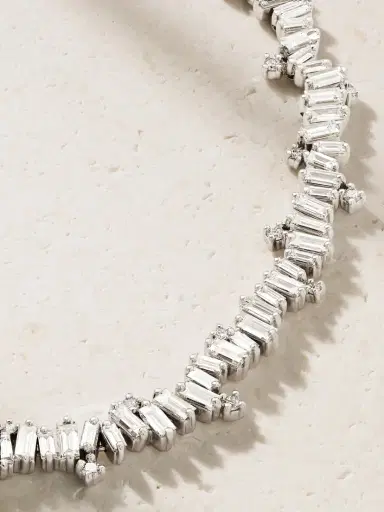 Suzanne Kalan 18-karat White Gold Diamond Necklace | Thumbnail 4 Suzanne Kalan 18-karat White Gold Diamond Necklace | Thumbnail 4