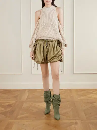 Balmain Gathered Satin Shorts | Thumbnail 2 Balmain Gathered Satin Shorts | Thumbnail 2